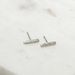 Sterling silver hammered mini bar earrings  