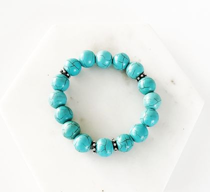 Turquoise Stone bracelet - 10mm