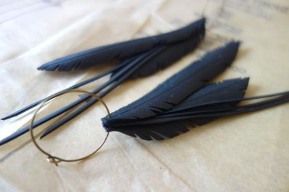 Multi "feather" earrings, up-cycled