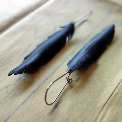 Petite "feather" earrings, up-cycled