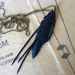 Black "multi-feather" & strands necklace, up-cycled