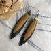 Feather earrings, cinnamon, up-cycled
