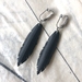 Clip on feather earrings, up-cycled