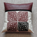 Pā o te Hā Wha cushion-Print on Cotton with genuine leather-Maroon