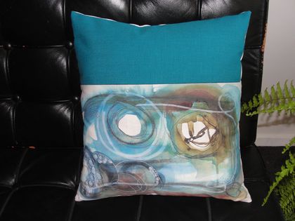 Turquoise 'Colliding' cushion