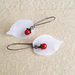 Redcurrants In Winter earrings: scarlet berries on white