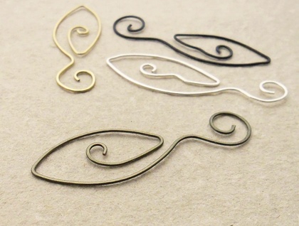 Two handmade, hammered wire leaf bookmarks – four colour choices, ready gift-wrapped