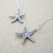 Silver Starfish earrings: antiqued silver starfishes on long ear-wires
