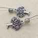 Mighty Tree earrings in silver with sparkly Czech glass in 'emerald glow' on silver-plated ear-wires
