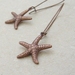 Copper Starfish earrings: lifelike starfish charms on long ear-wires
