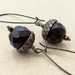 Persistent Acorn earrings in dark brown and antiqued brass on long ear-wires