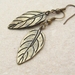Little Bronze Leaf earrings: simple, antiqued bronze leaves with bold veining – last pair! 