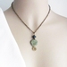 Anya: heart-shaped serpentine stone necklace with blue faux pearl