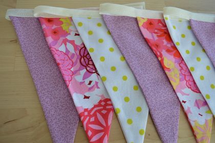 Personalised decor, Fabric Bunting, Nursery, Bedroom, Girl, Floral, Dot, Pretty