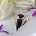 Handmade Winged Indicolite and Amethyst Pendant