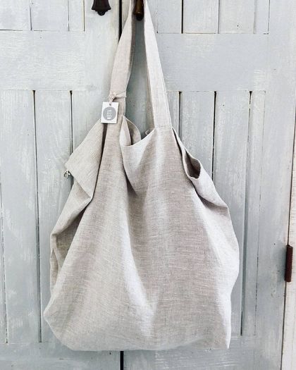 Oversize linen tote bag/market bag/beach bag/re-usable grocery bag
