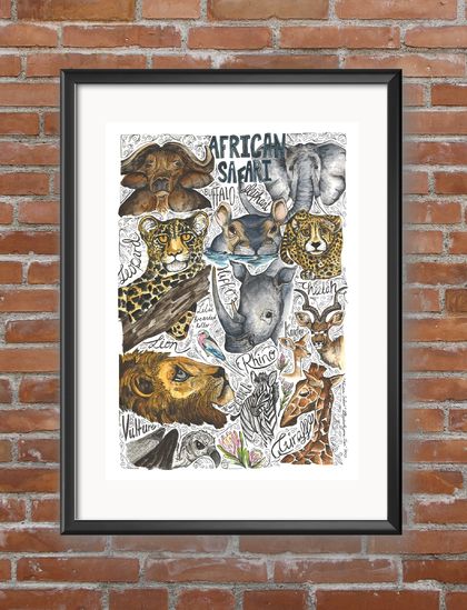 "Safari" Montage - A3 Fine Art Print