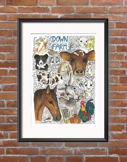 "Down on the Farm" Montage - A3 fine art print