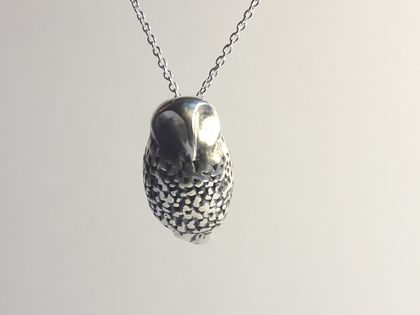 Oxidized Sterling silver Ruru pendant