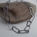 Sterling chain necklace with organic hoops