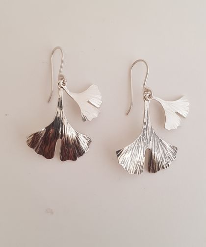 Double gingko leaf earrings