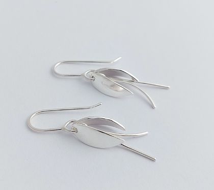 Silver Kowhai drop earrings