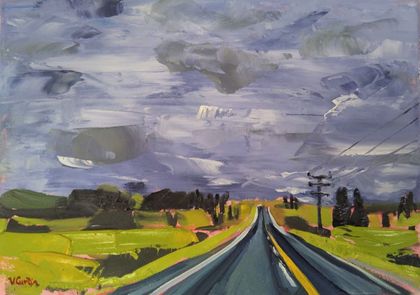 Kerone Road - Waikato, original oil painting by Vicky Curtin