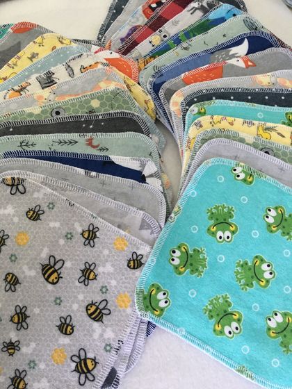 Gender neutral selection of reusable wipes / washcloths