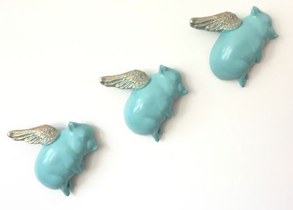 Oink Flying Pigs - Teal & Gold