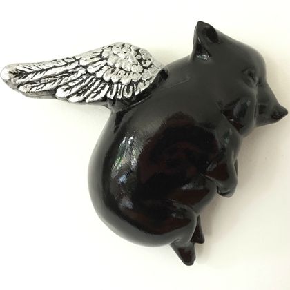 Oink Flying Pig - Black & Silver