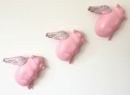 Oink Flying Pigs - Pink & Silver