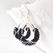 Beaded Earrings - Black, Silver, and Mixed Purple