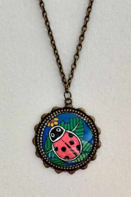 Madhubani ‘ladybug’ pendant