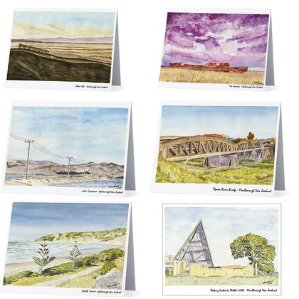 Set of 6 note cards of Marlborough landscapes