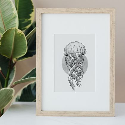 "Tangled" - Jellyfish Ink & Acrylic Art - A4 