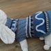 Knitted Wool Dog Coat - Blues