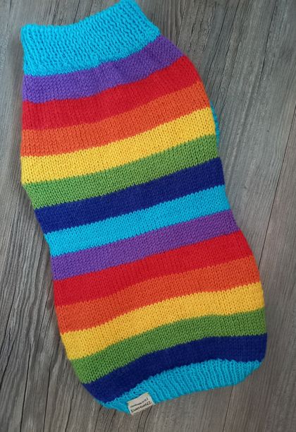 Journeys Rainbow Coat - Wool - Hand knitted