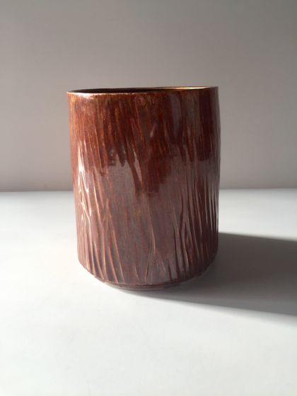 Tree Bark Cylindrical Vase / Utensils' Holder