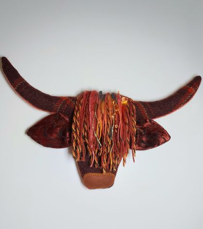 Faux Taxidermy Highland Cow wall hanging 