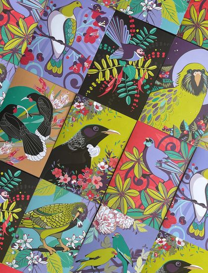 'Blossom' Birds of a Feather Cards x8