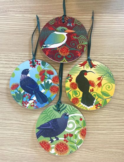 NZ Bird Decorations x4