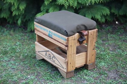 Unique Kiwi Swappa Crate Seat / Footrest  (Olive Packduck proofed Canvas)