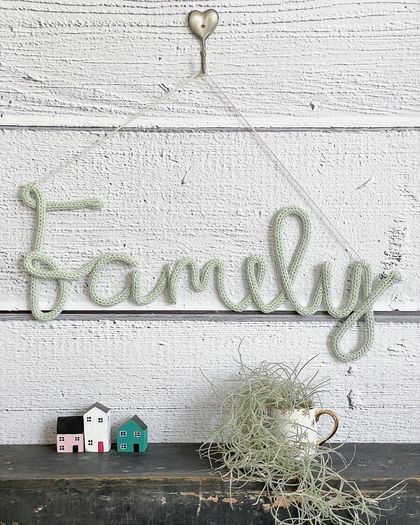 ‘Family’ Knitted Wire Word