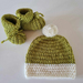 Knitted beanie and bootie set