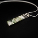 NZ Genuine Greenstone(Pounamu) and Pure Silver Leaf In Resin Necklace (Cylindrical)