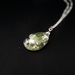 NZ Genuine Greenstone(Pounamu) and Pure Silver Leaf In Resin Necklace (Tear Drop )