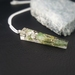 NZ Genuine Greenstone(Pounamu) and Pure Silver Leaf In Resin Necklace ( trapezoid)