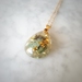 NZ Greenstone(Pounamu) and Pure Gold Leaf In Resin Necklace (Tear Drop)