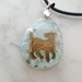 Aquamarine cat pendant 