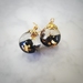 Black Tourmaline and Pure Gold Leaf in Resin Sphere Earrings 